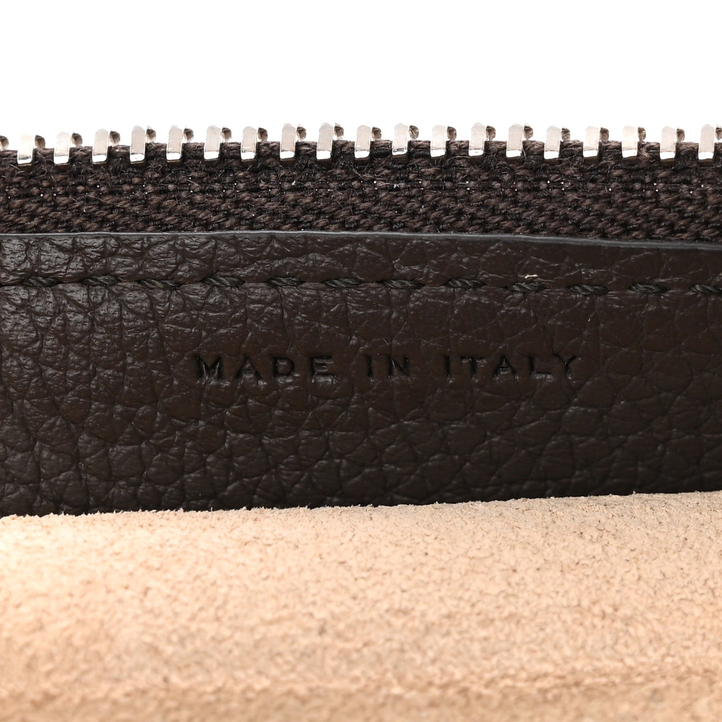 Grained Calfskin Large Slouchy Banana Bag Brunette