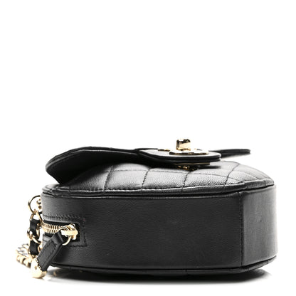 Chanel Lambskin Quilted CC In Love Heart Clutch With Chain Black 4 of 10