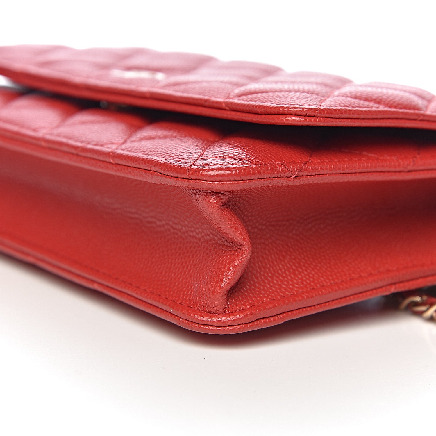Chanel Caviar Quilted Wallet on Chain WOC Red 10 of 12