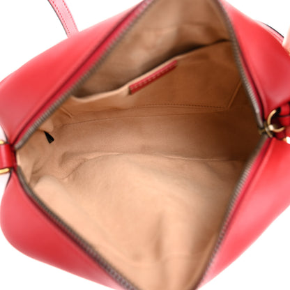 Gucci Calfskin Matelasse Small GG Marmont Chain Shoulder Bag Hibiscus Red 5 of 12