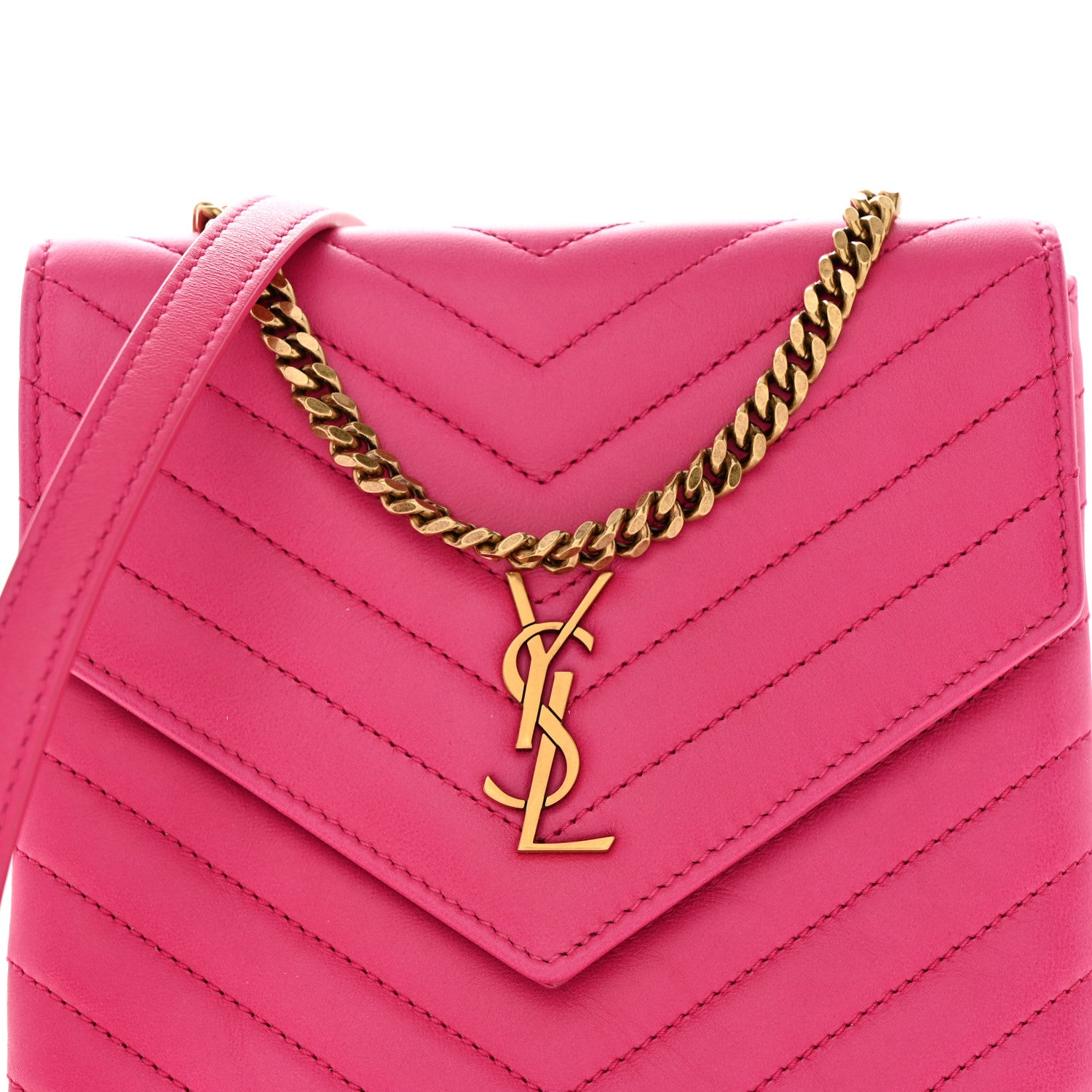 Saint Laurent Lambskin Quilted Double Flap Bag Pink 10 of 12