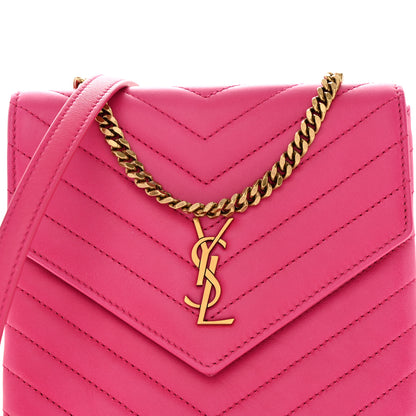 Saint Laurent Lambskin Quilted Double Flap Bag Pink 10 of 12