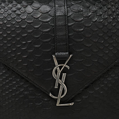 Saint Laurent Calfskin Python Embossed Monogram Medium College Bag Black 7 of 9