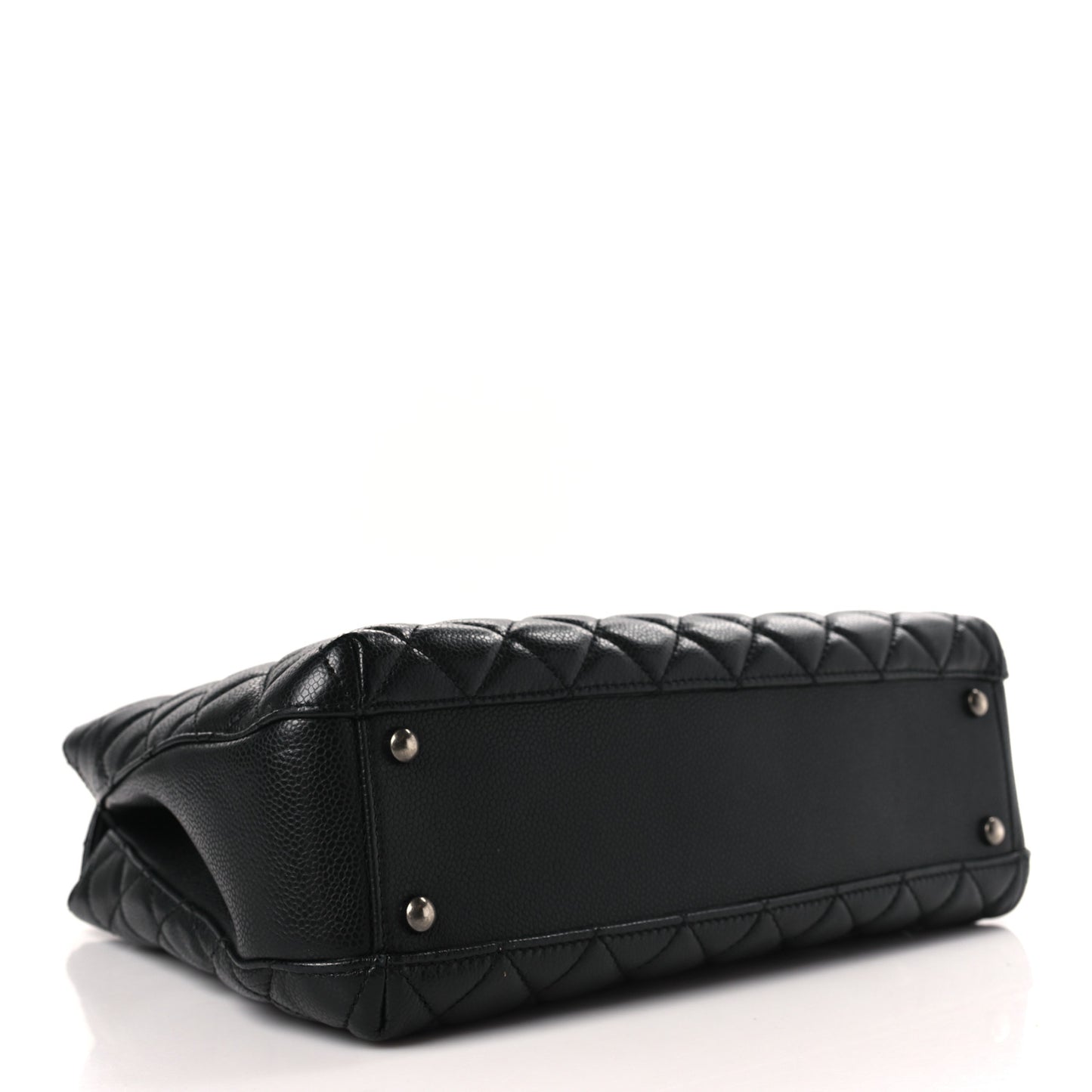 Caviar Quilted City Shopping Tote Black