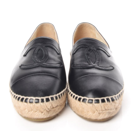 Chanel Lambskin CC Espadrilles 36 Black 2 of 8
