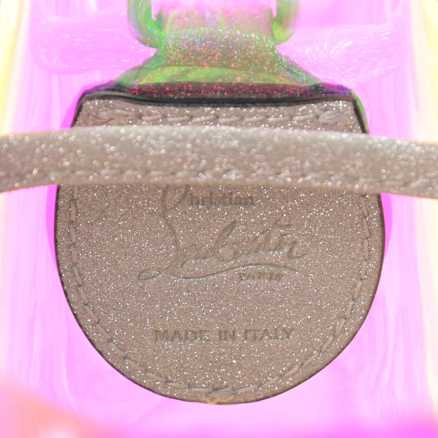 PVC Iridescent Marie Jane Studded Bucket Silver
