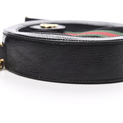 Gucci Suede Patent Web Mini Ophidia Round Shoulder Bag Black 9 of 11