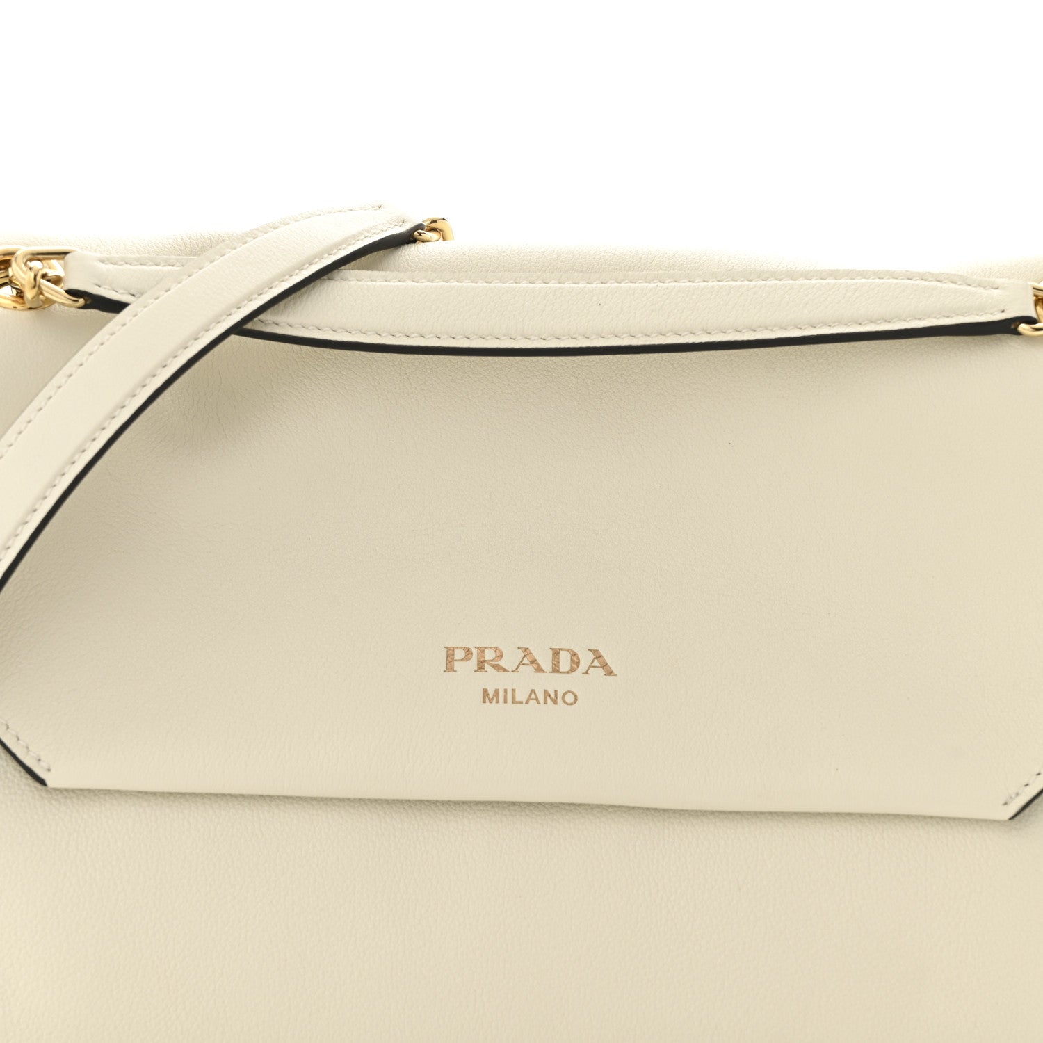 Prada Soft Grain Calfskin Medium Doux Shoulder Bag White 1738066