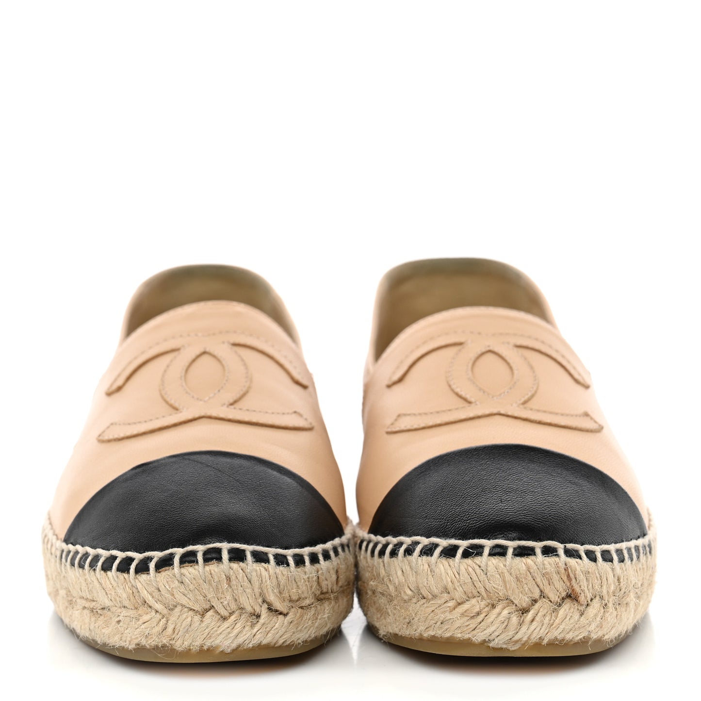 Lambskin CC Espadrilles 37 Beige Black