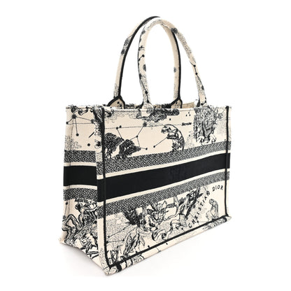 Christian Dior Canvas Zodiac Toile De Jouy Embroidered Medium Book Tote Latte 3 of 12