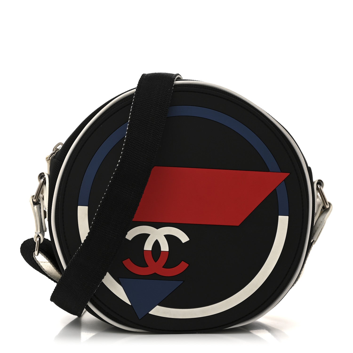 Chanel Canvas Rubber Airlines Crossbody Black White Red 1 of 14
