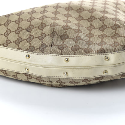 Gucci Monogram Large Biba Studded Hobo Off White 6 of 10