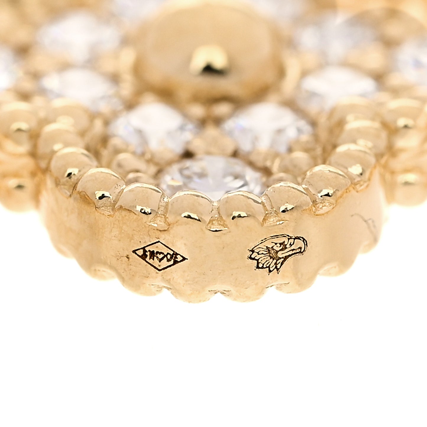 18K Yellow Gold Diamond 5 Motifs Vintage Alhambra Bracelet