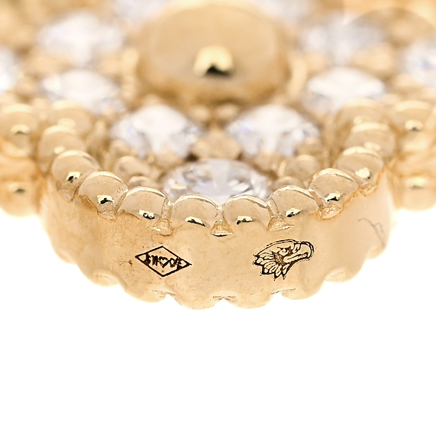 Van Cleef & Arpels 18K Yellow Gold Diamond 5 Motifs Vintage Alhambra Bracelet 5 of 7