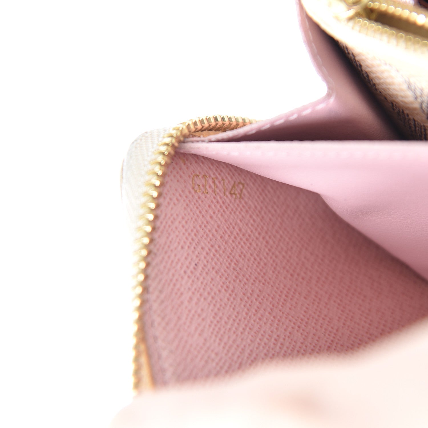 Louis Vuitton Damier Azur Clemence Wallet Rose Ballerine 8 of 16