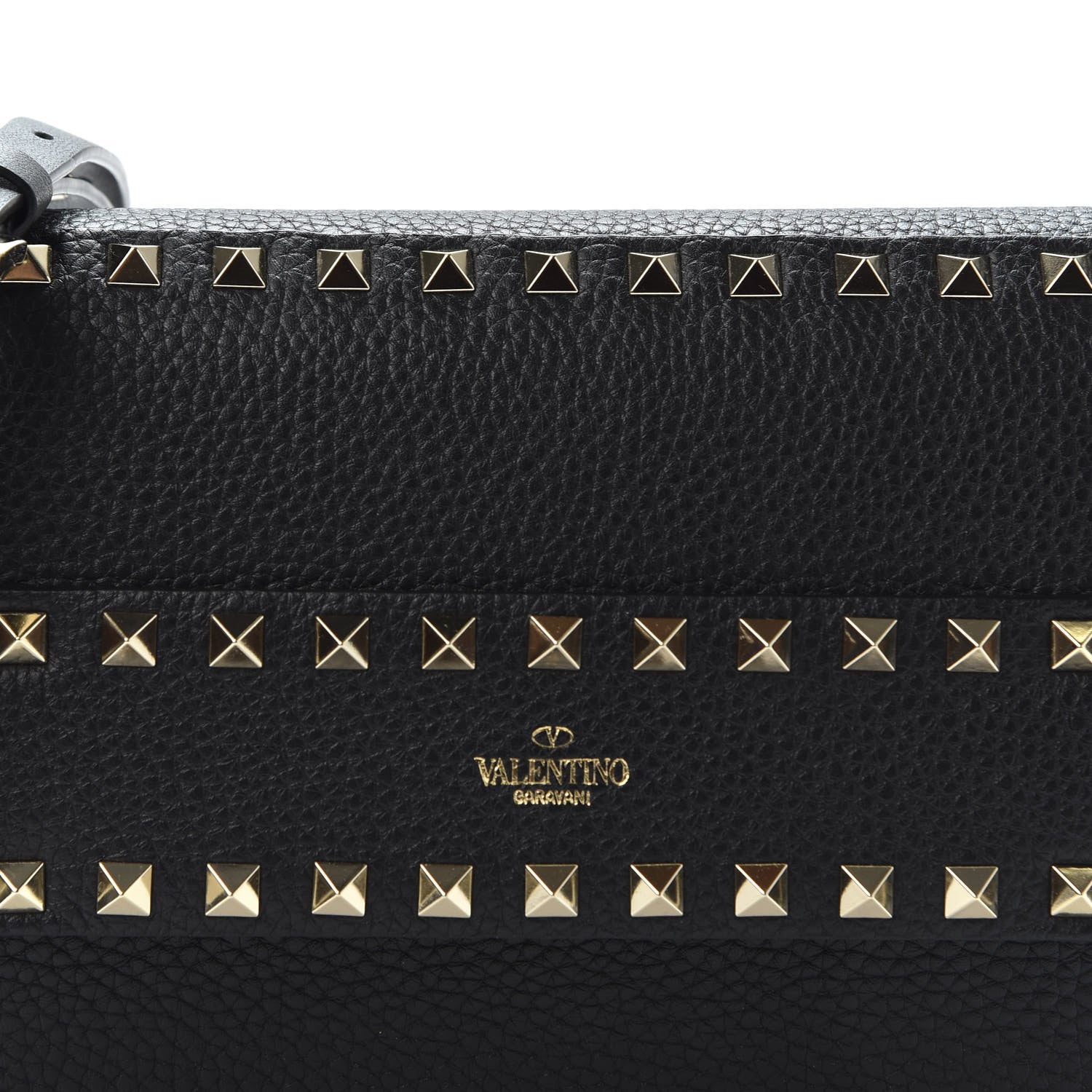 Valentino Garavani Pebbled Calfskin Rockstud Side Slip Crossbody Black 8 of 8