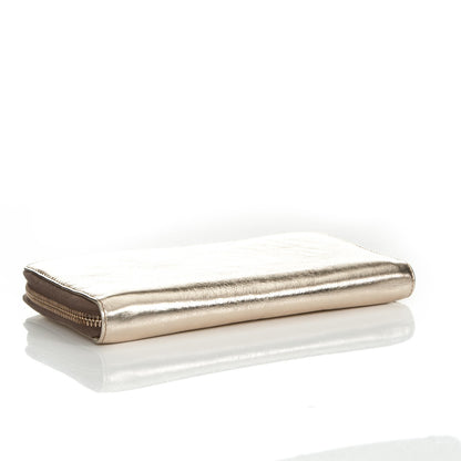 Saint Laurent Metallic Calfskin Belle De Jour Zip Around Wallet Gold 4 of 7