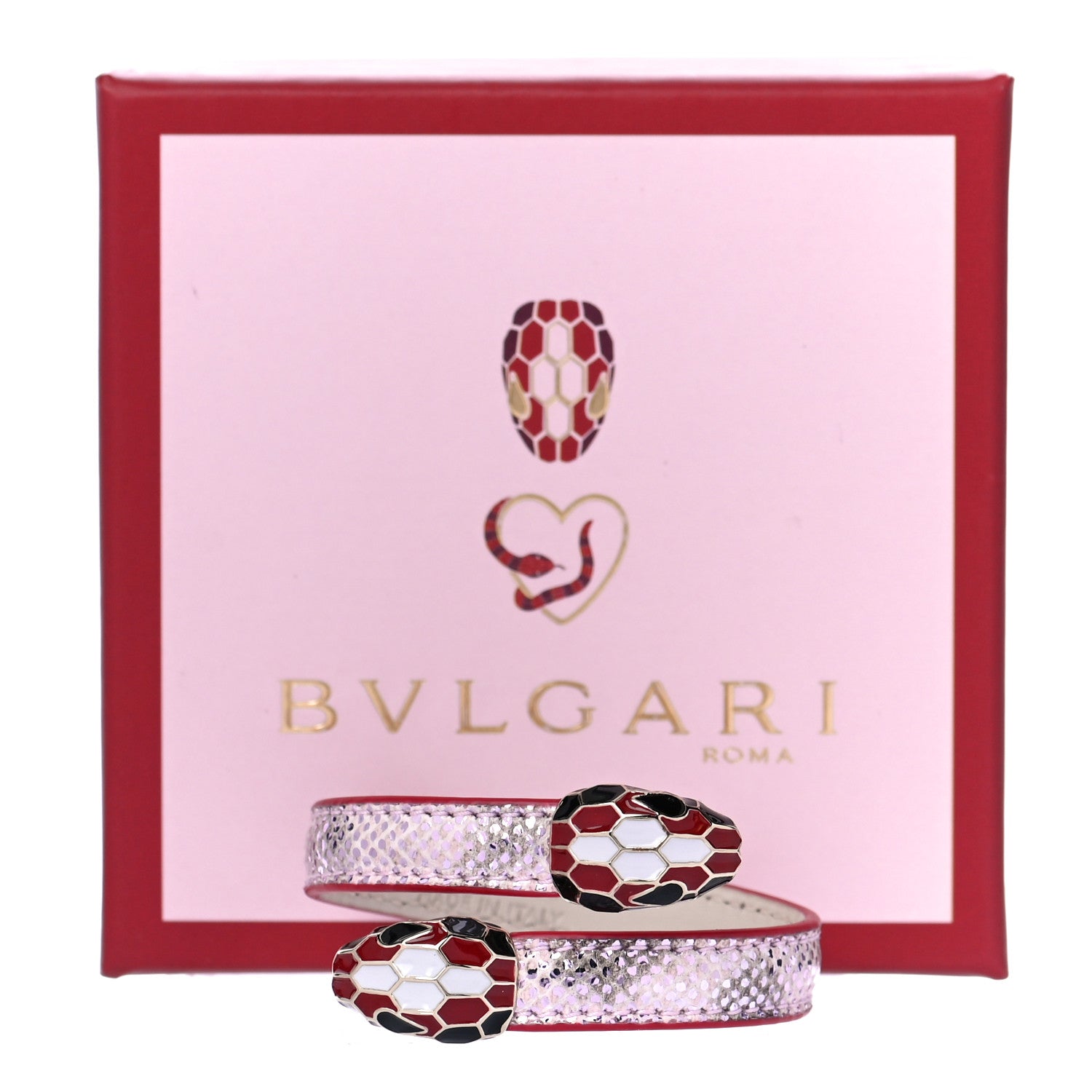 Bulgari Metallic Karung Serpenti Forever Bracelet Rosa di Francia Light Gold 6 of 6