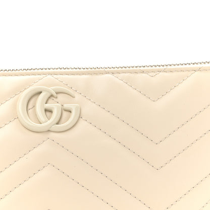 Gucci Calfskin Matelasse Chevron Monochrome GG Marmont Sling Shoulder Bag Mystic White 14 of 19