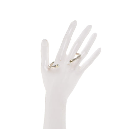 David Yurman Sterling Silver 14K Yellow Gold Pearl 5mm Cable Classics Petite Color Bracelet 2 of 4