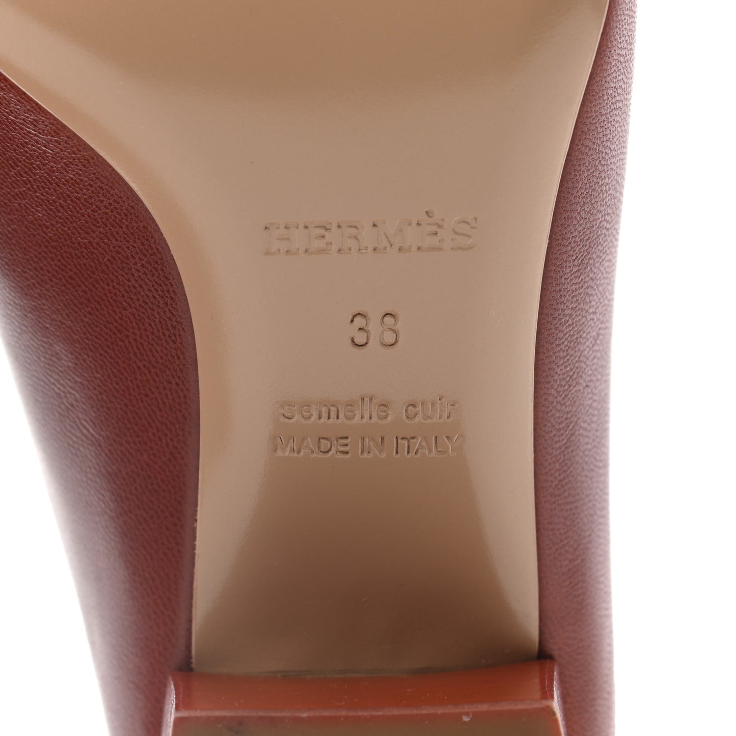 Goatskin Tuileries Mules 38 Cognac