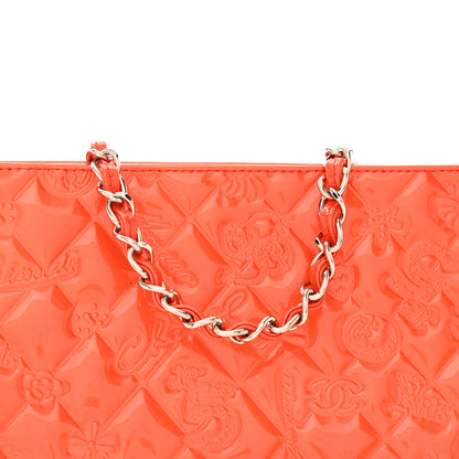 Chanel Patent Calfskin Lucky Symbols Pochette Coral 8 of 13