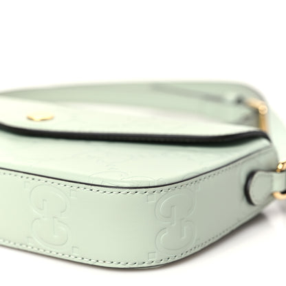 Gucci Calfskin GG Super Mini Shoulder Bag Pale Green 10 of 11