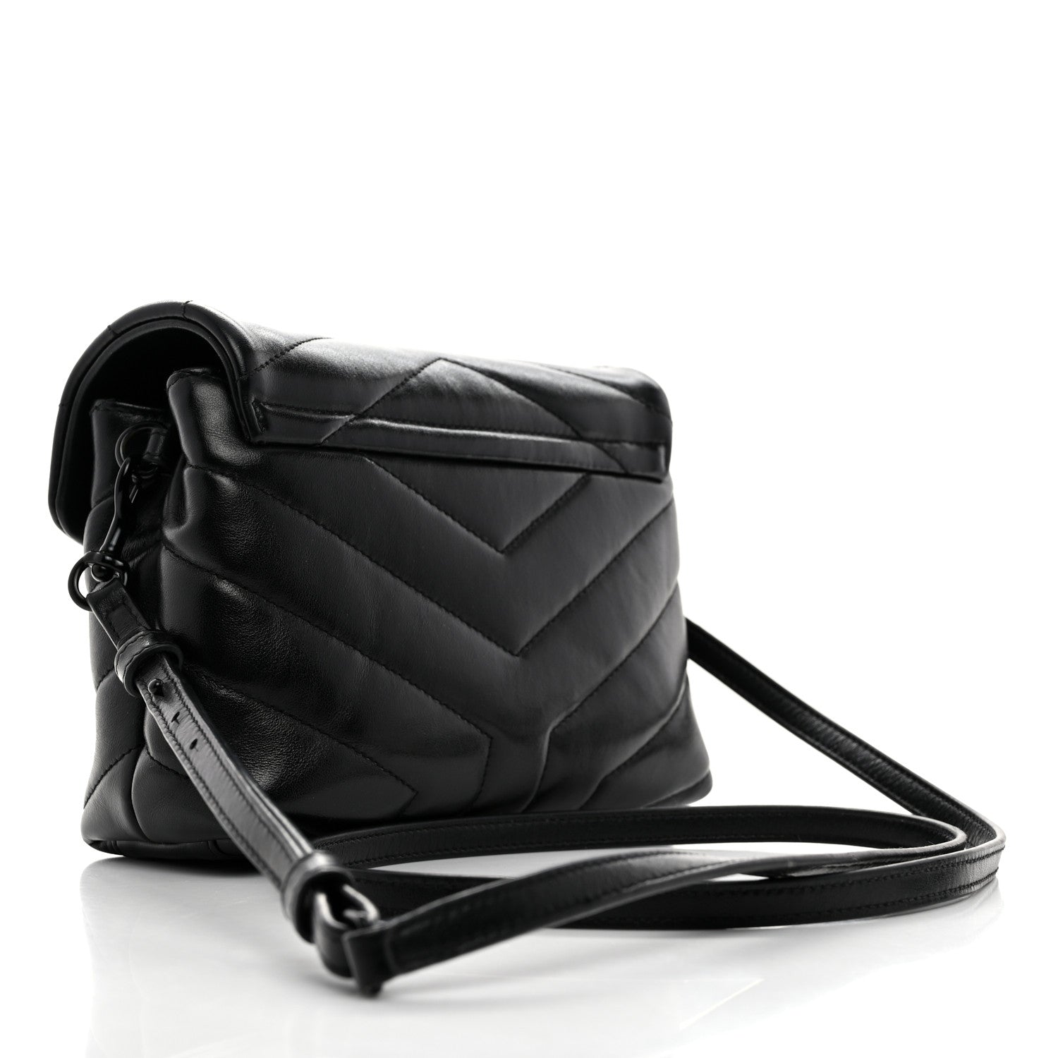 Saint Laurent Calfskin Y Quilted Monogram Toy Loulou Crossbody Bag Black 2 of 11