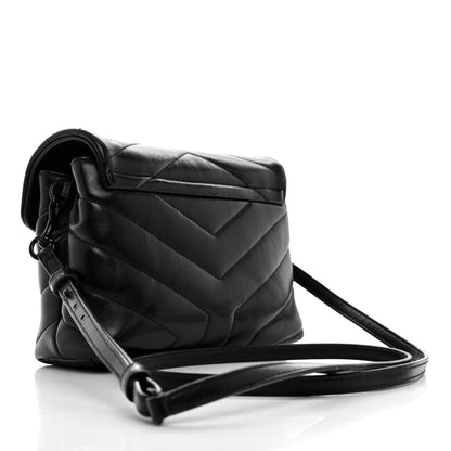 Saint Laurent Calfskin Y Quilted Monogram Toy Loulou Crossbody Bag Black 2 of 11