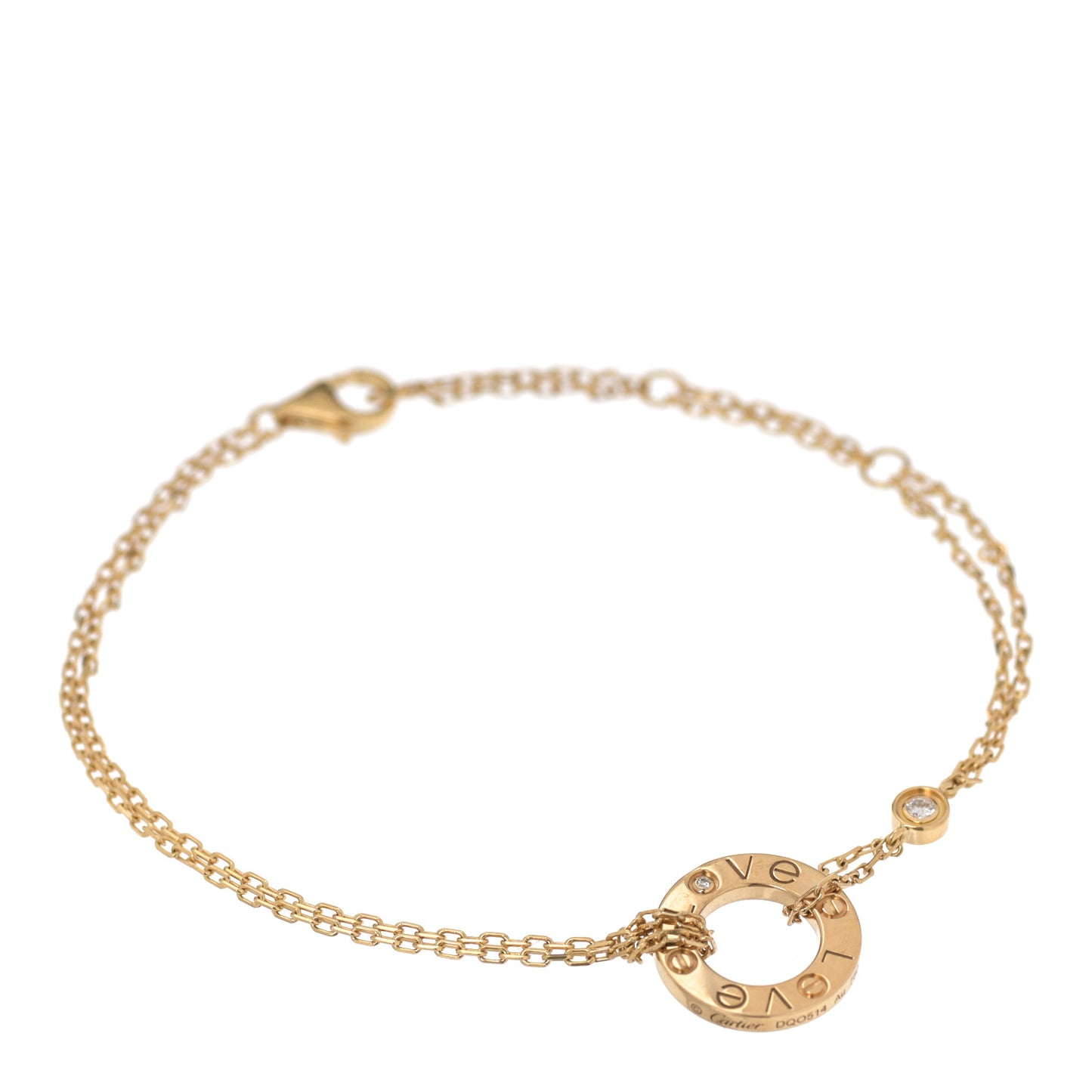 18K Yellow Gold Diamond LOVE Bracelet