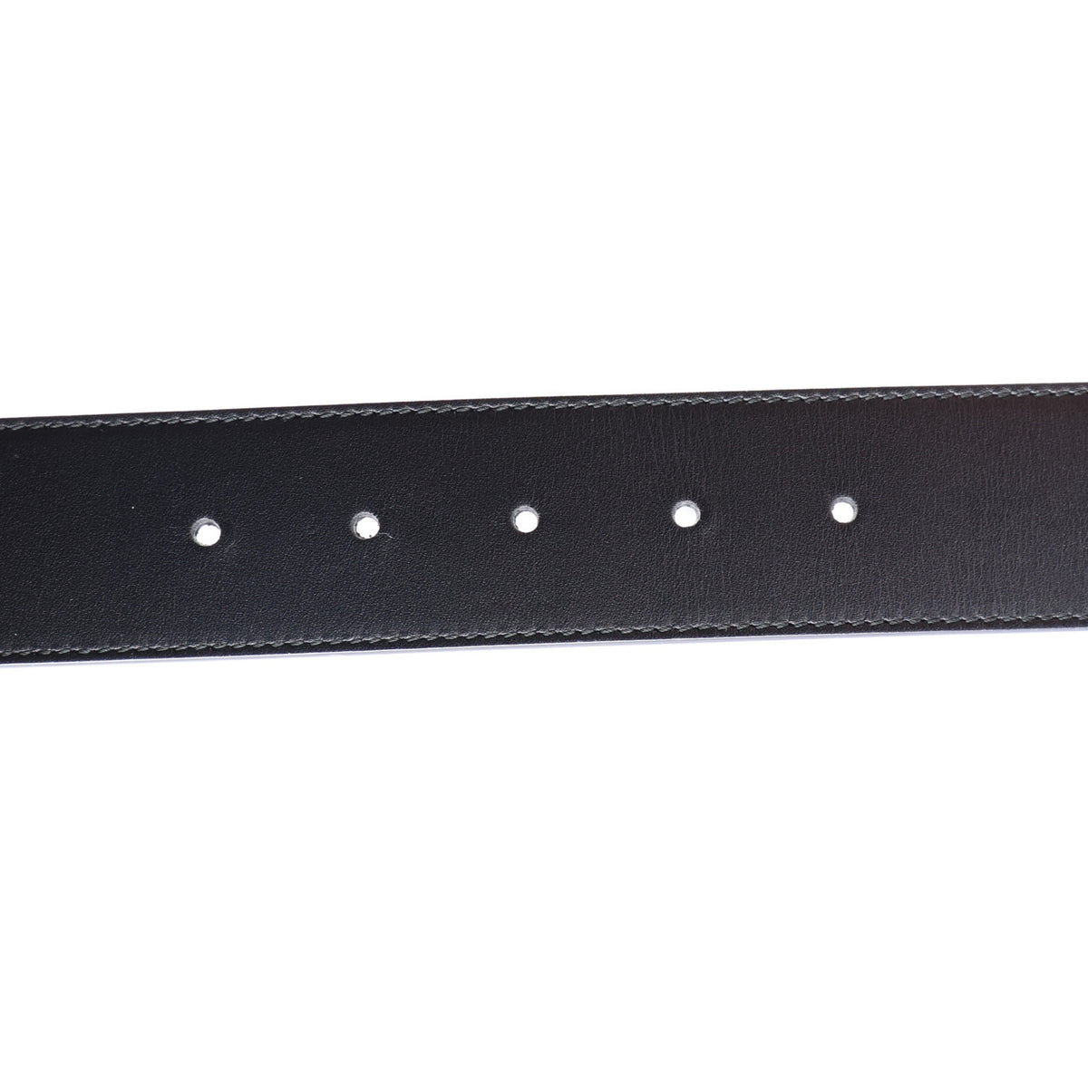 Moon Calfskin Pearl Double G Belt 75 30 Black Cream