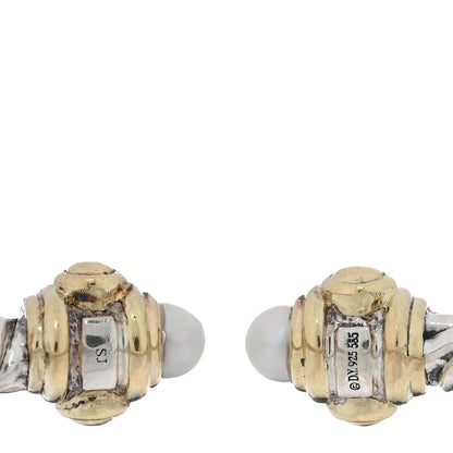 David Yurman Sterling Silver 14K Yellow Gold Diamond Freshwater Cultured Pearl Renaissance Ring 50 5.5 4 of 4