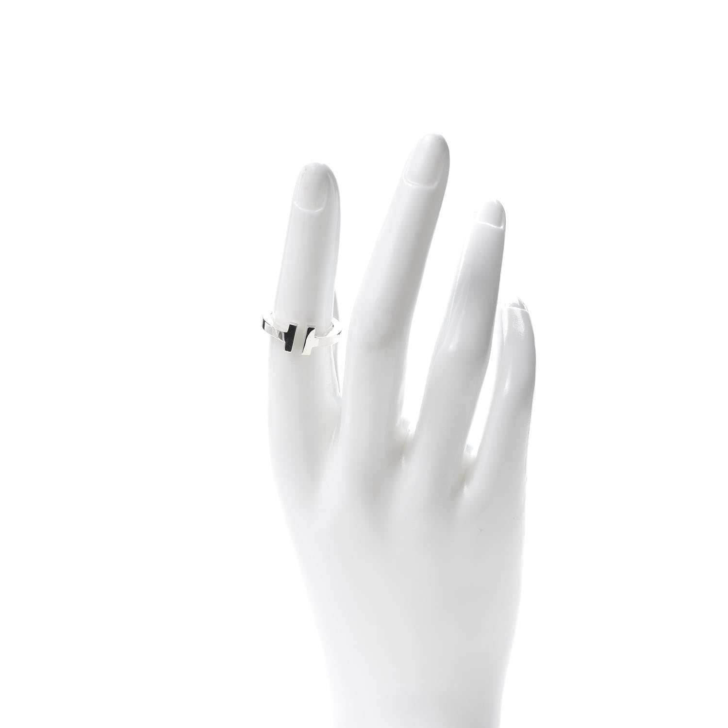 Tiffany Sterling Silver T Square Ring 51 5.75 2 of 4