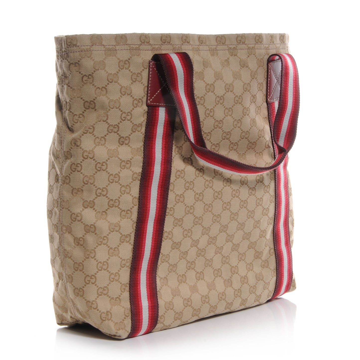 GG Monogram Medium Web Handle Vertical Tote Red