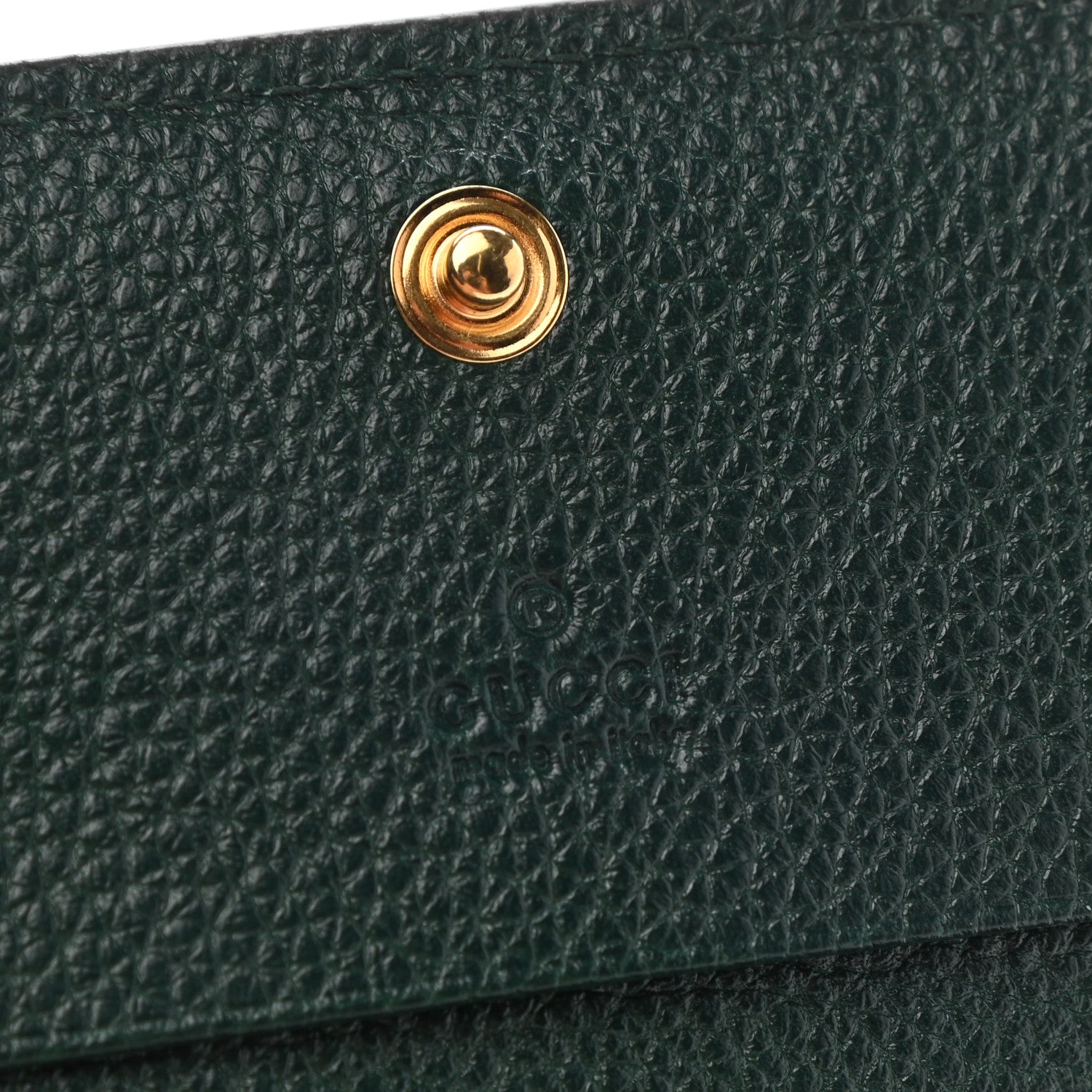 Gucci Grainy Calfskin Zumi Chain Card Case Wallet Vintage Green 6 of 7