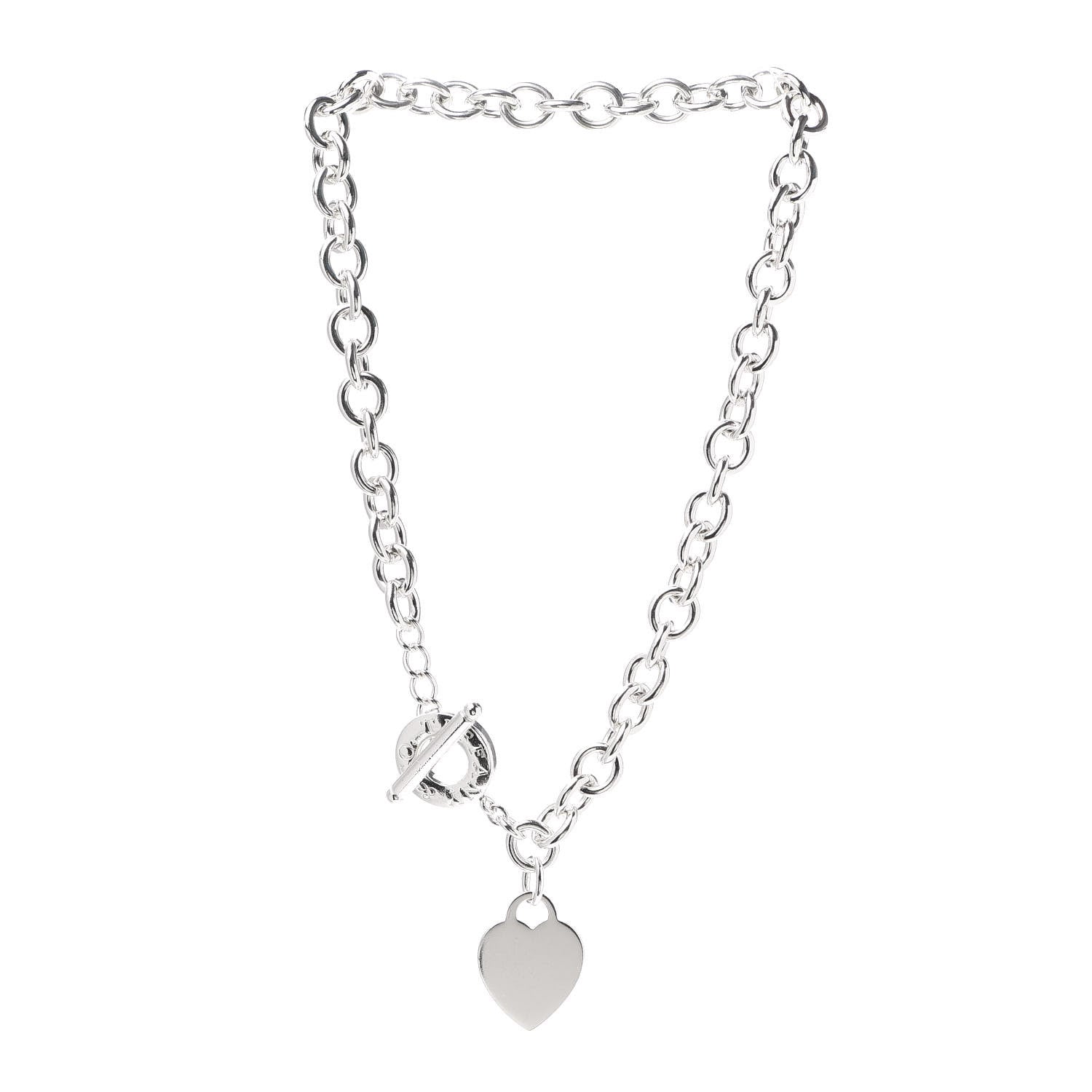 Tiffany Sterling Silver Heart Tag Toggle Necklace 3 of 6
