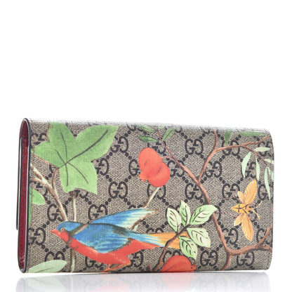 Gucci GG Supreme Monogram Tian Continental Wallet Beige Multicolor Red 3 of 7