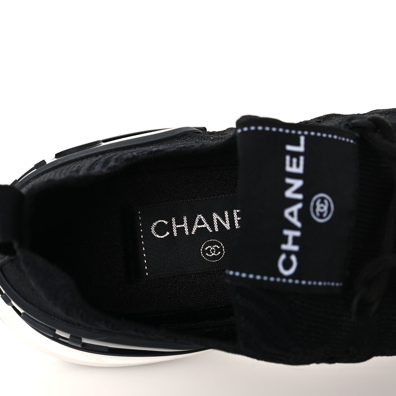Chanel Fabric Logo Sneakers 38 Black 6 of 7