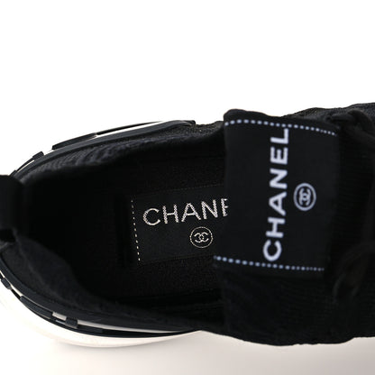 Chanel Fabric Logo Sneakers 38 Black 6 of 7