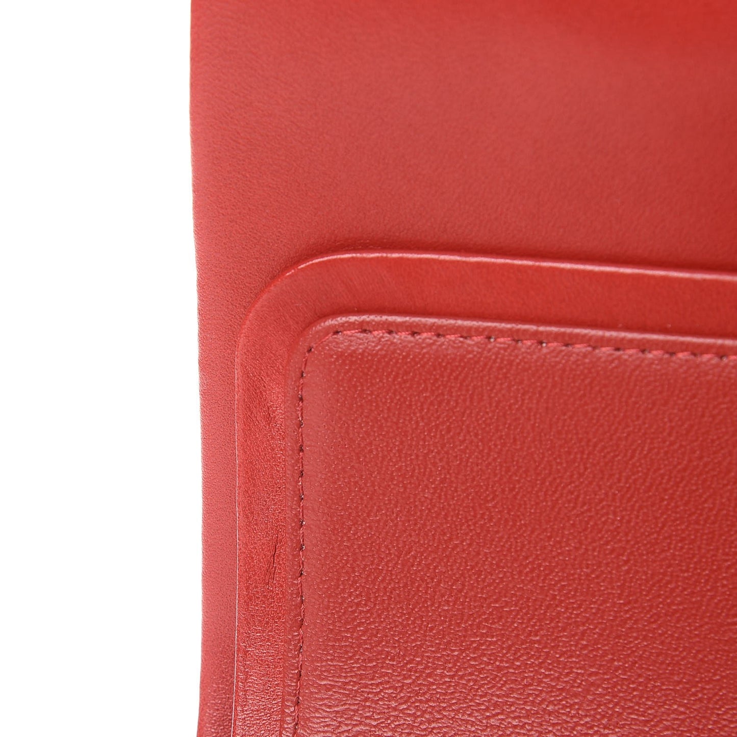Lambskin Quilted Jumbo Double Flap Red