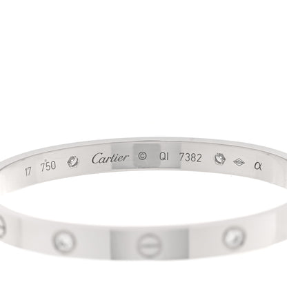 Cartier 18K White Gold 4 Diamond LOVE Bracelet 17 3 of 7