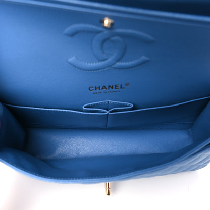 Chanel Caviar Quilted Medium Double Flap Blue 5 of 11