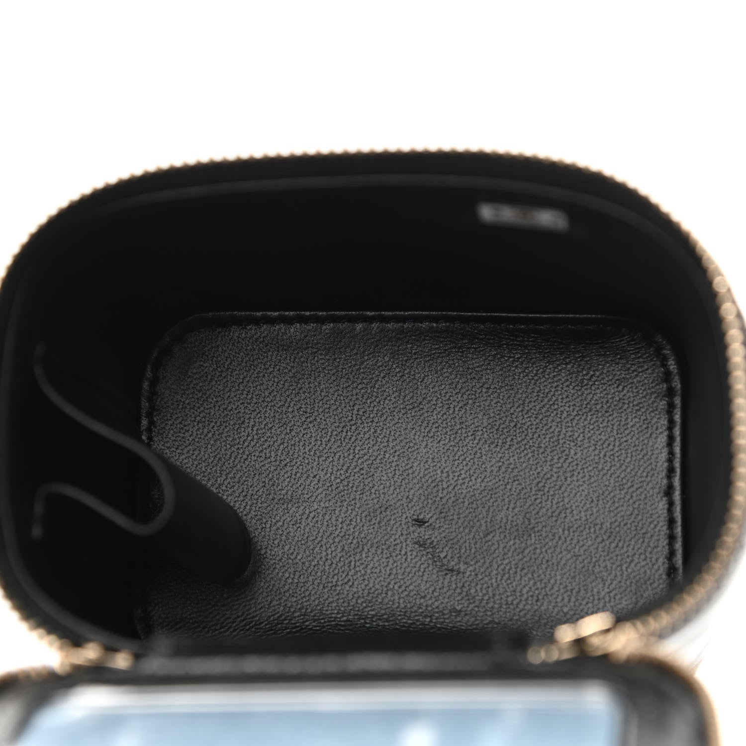 Chanel Lambskin Quilted Metal Mini Top Handle Vanity Case With Chain Black 5 of 11