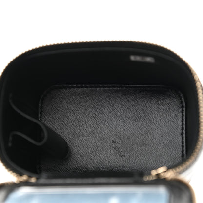 Chanel Lambskin Quilted Metal Mini Top Handle Vanity Case With Chain Black 5 of 11