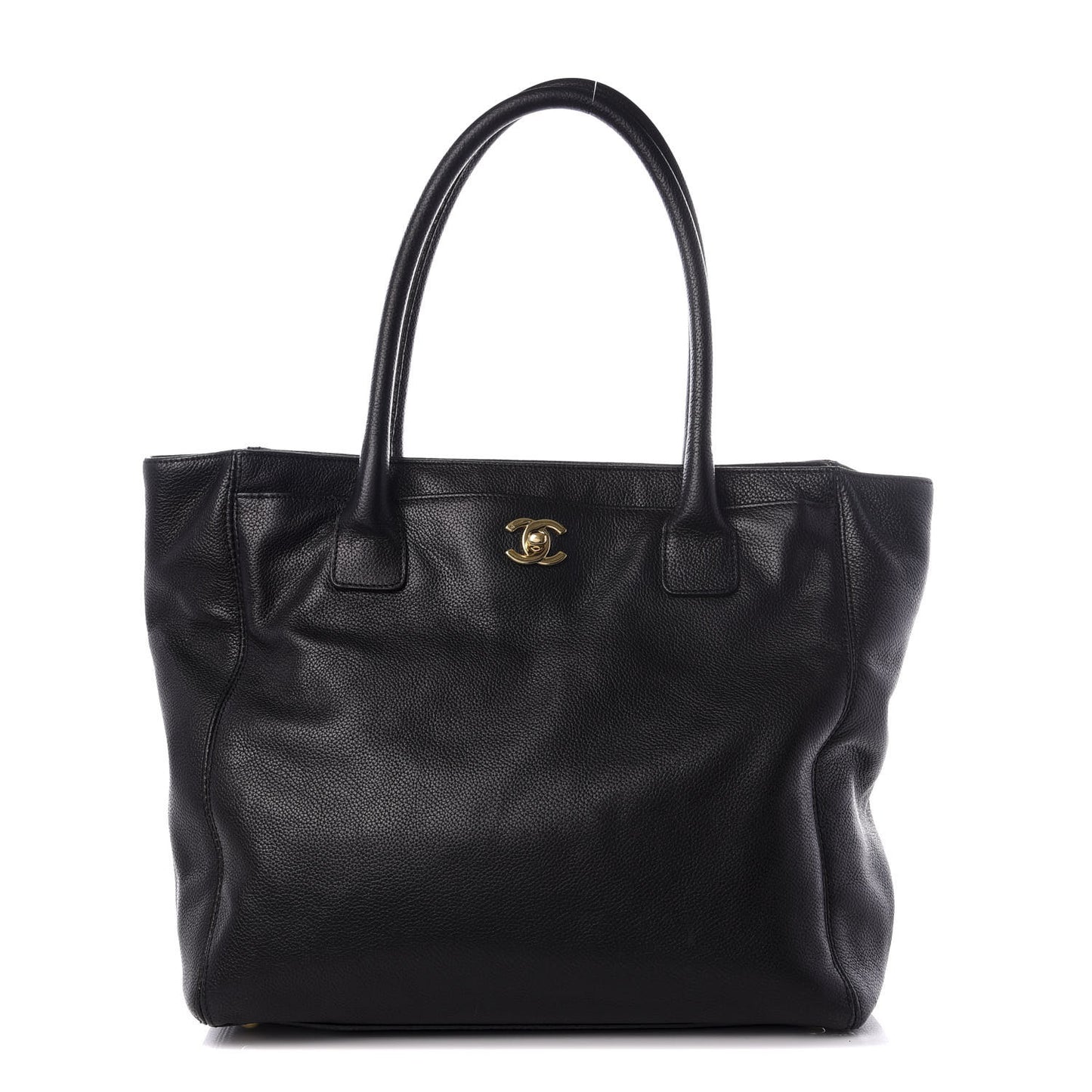 Calfskin Tall Cerf Tote Black
