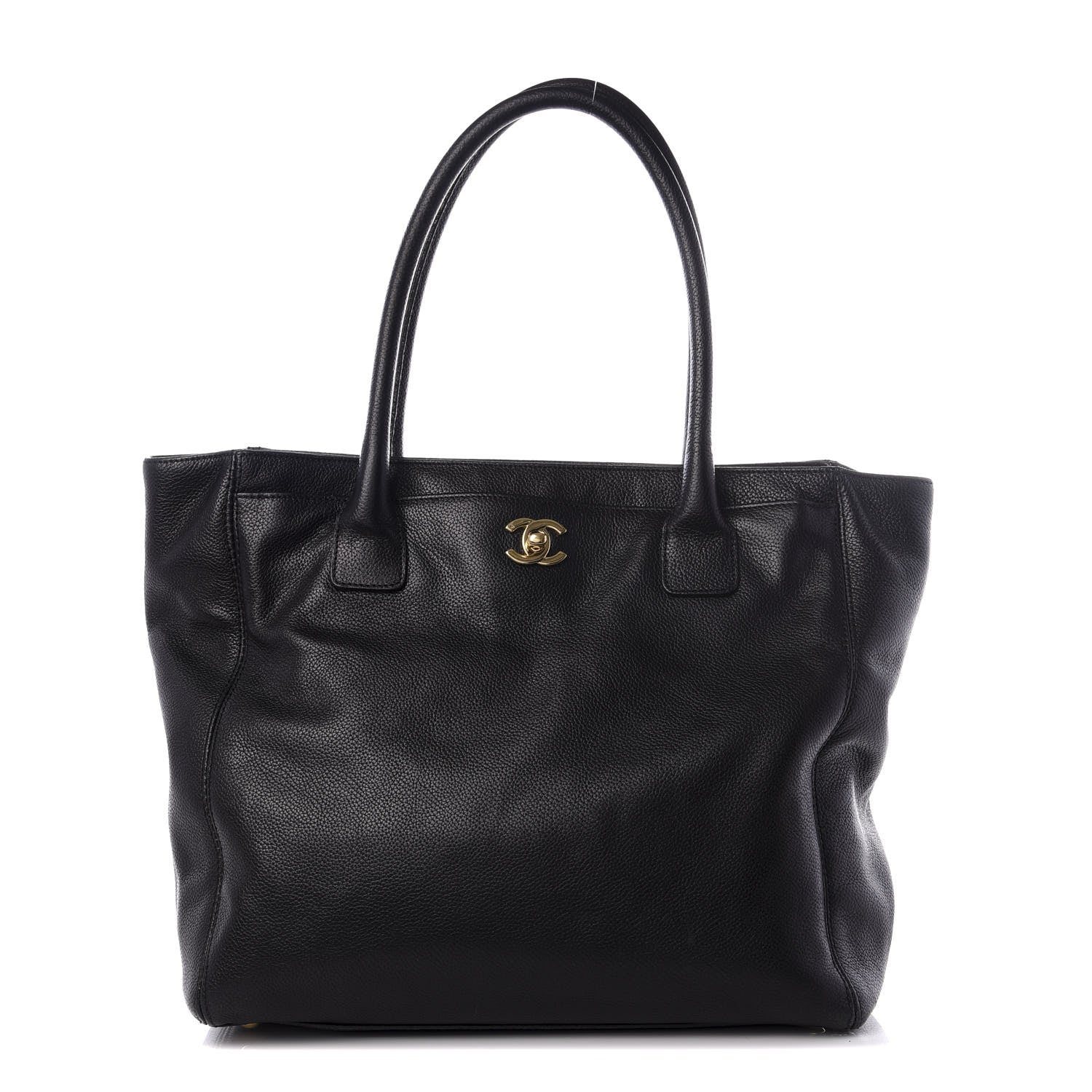 Chanel Calfskin Tall Cerf Tote Black 1 of 8