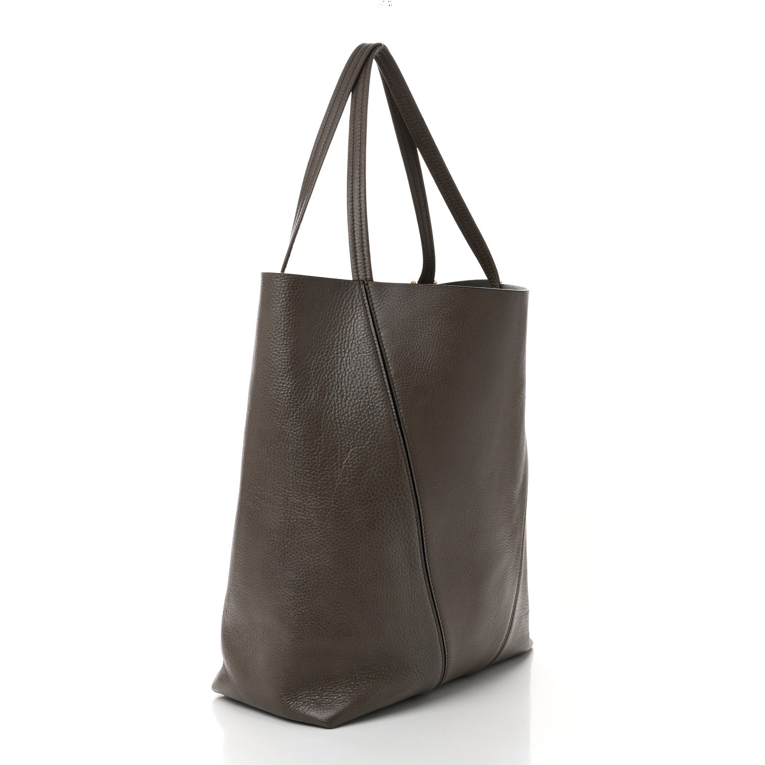 Chloe Grained Calfskin Large Spin Tote Flannel Grey 3 of 10