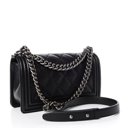 Chanel Calfskin Double Stitch Medium Boy Flap Black 3 of 9