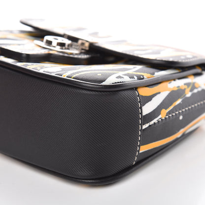Burberry Trench Calfskin Splash Print Mini DK88 Top Handle Bag Black 9 of 10