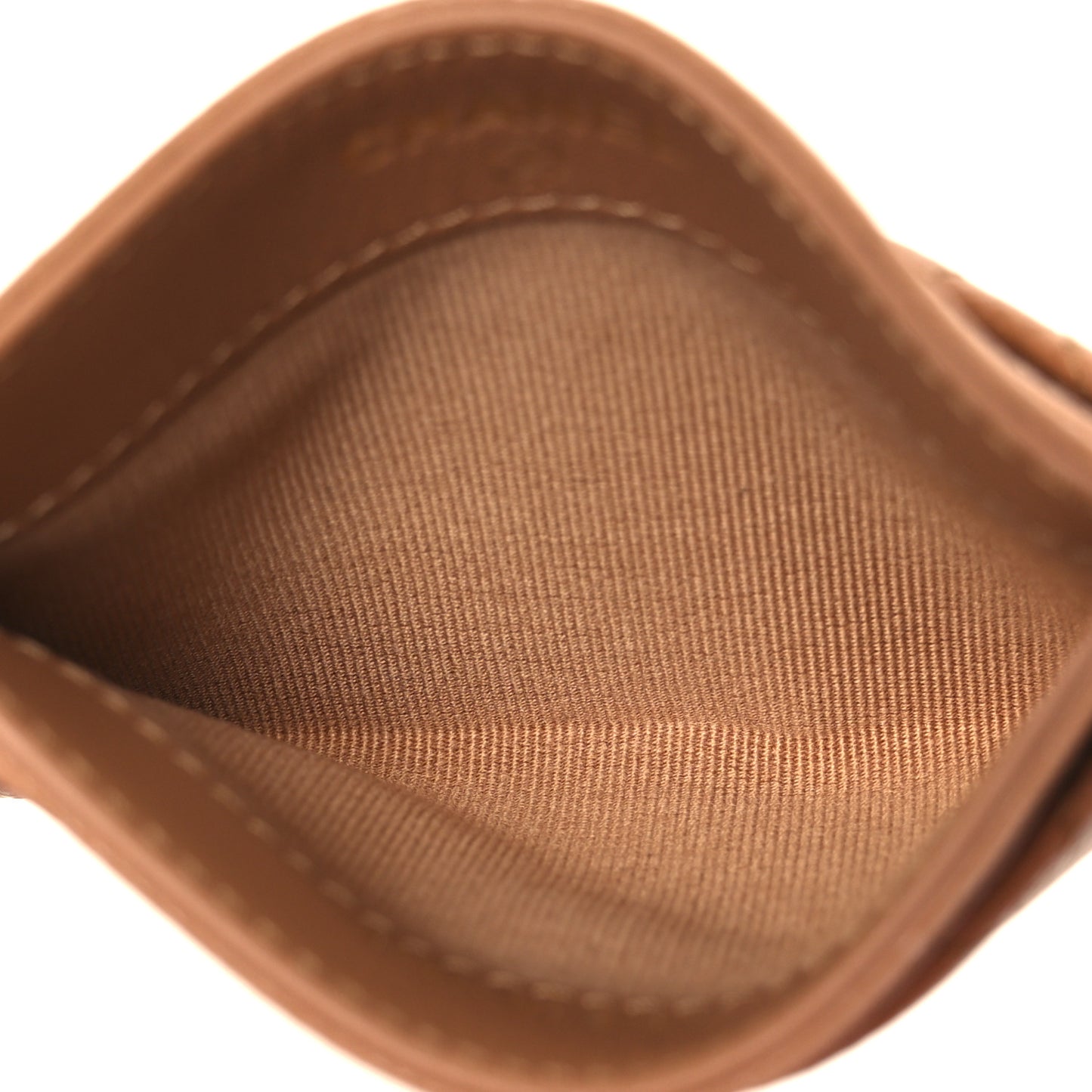 Caviar Quilted Card Holder Brown